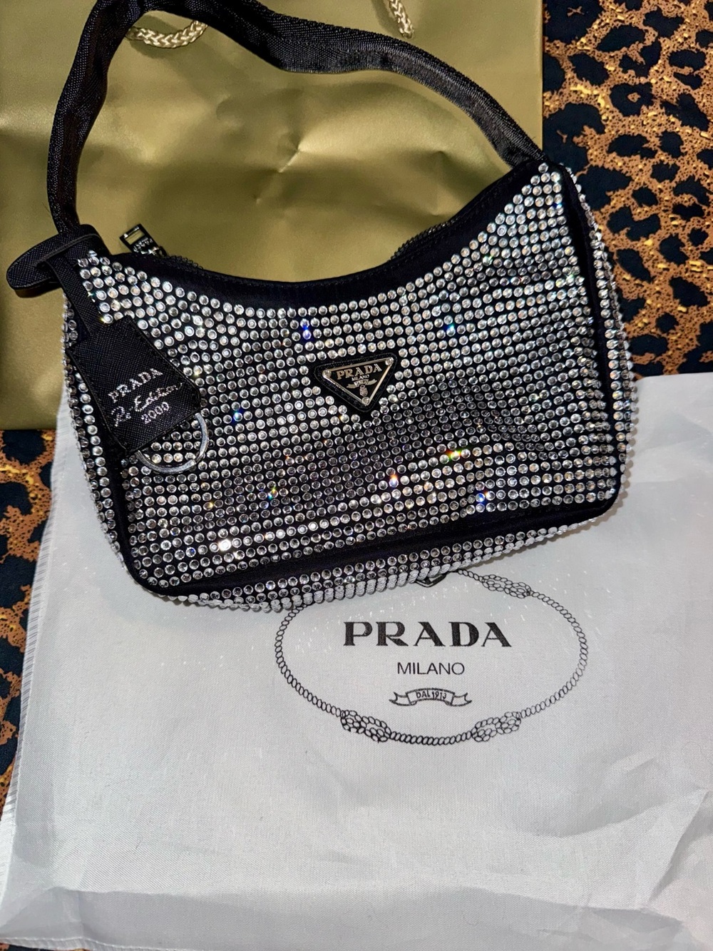 RARE Prada Silver Crystal-Embellished Handbag💜💣 - Picture 3 of 8